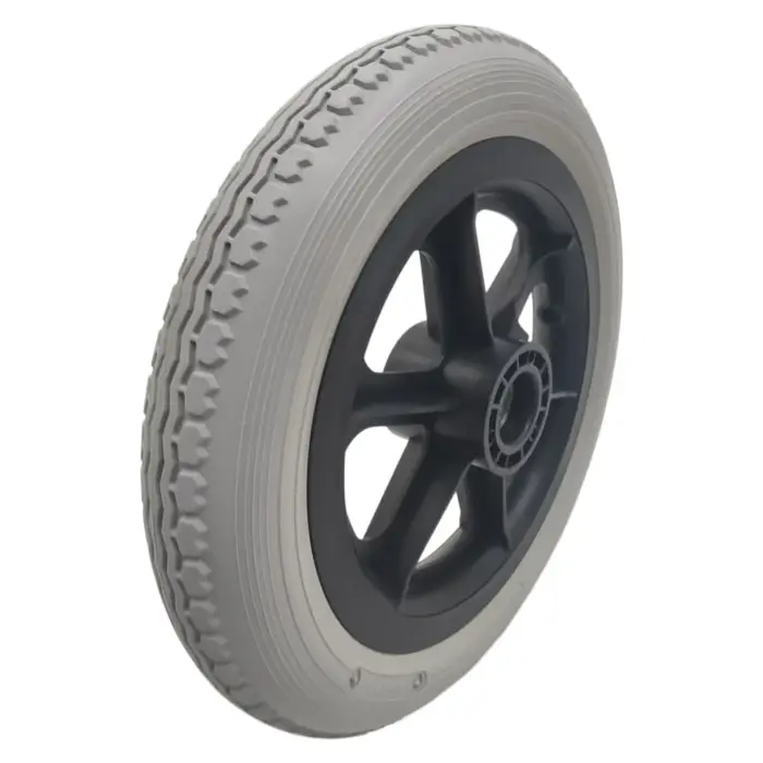 Pneus solides gris non gonflables de 12 1/2 x 2 1/4, adaptés au remplacement des pneus de trottinettes électriques, résistants à l'usure et antidérapants.