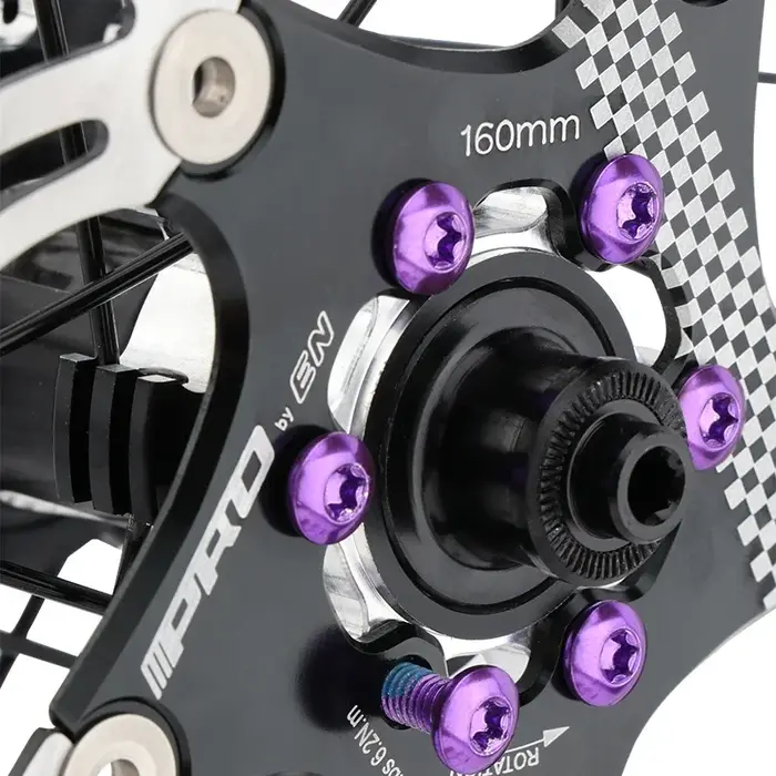 Rotor de frein à disque de vélo T25 rouge/bleu/vert/violet/or/vis plaquées en alliage d'acier pour vtt