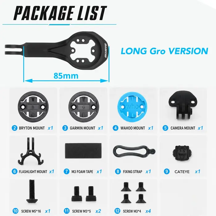 Pour Trek Bontrager Blendr BMC ICS Cervelo tige de vélo guidon avant Gopro Combo support pour Garmin Wahoo Bryton