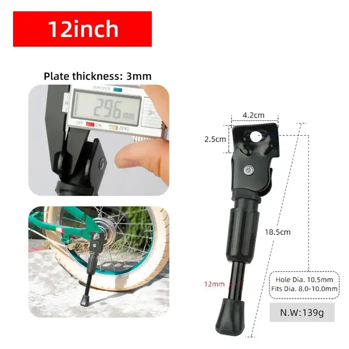 Béquille de vélo pour enfants, support de stationnement robuste pour vélo pour enfants 12 14 16 18 2
