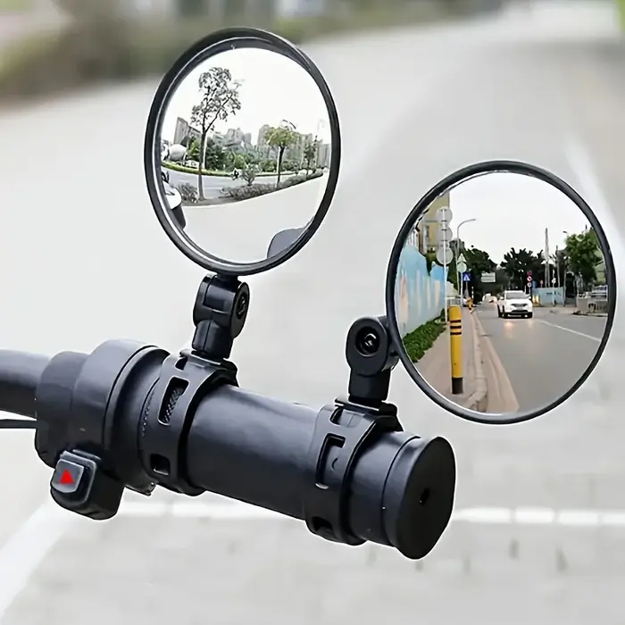 Améliorez la sécurité routière avec 2 rétroviseurs de vélo rotatifs réglables. 360° ° Lentilles antichoc