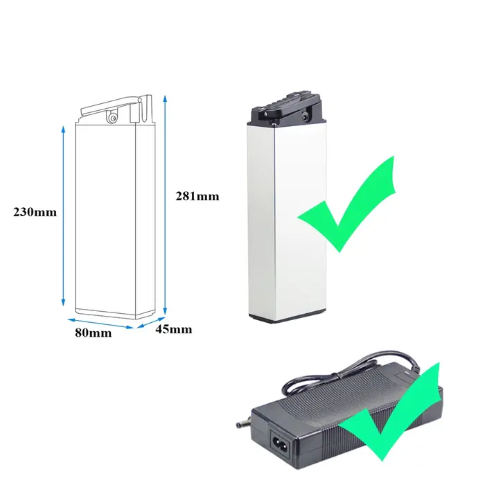 Batterie intégrée pliable pour vélo électrique 36V 7AH pour Jupiter X5