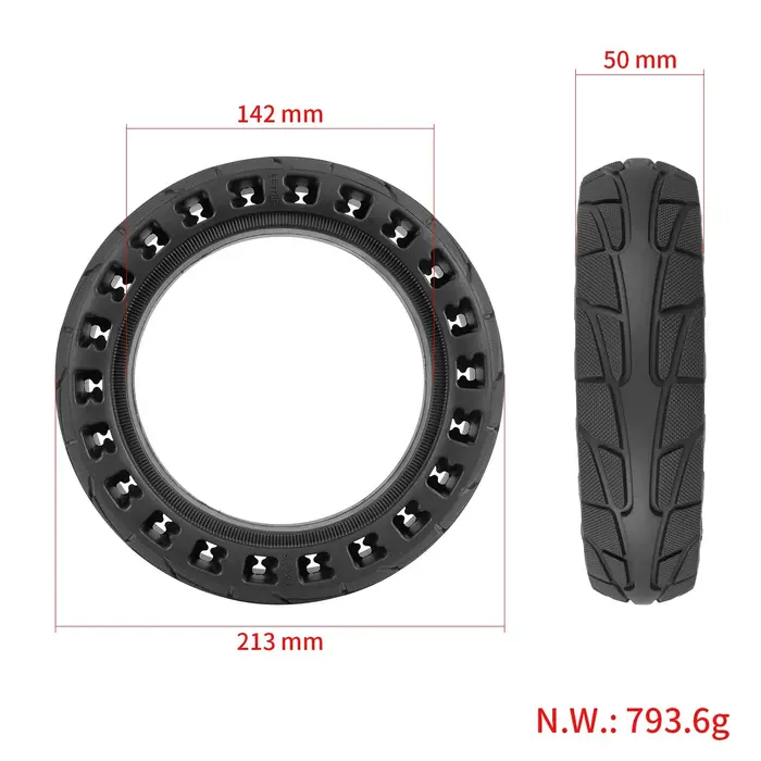 Pneu solide de 8,5 pouces anti-crevaison pour trottinette électrique Xiaomi, pneu en caoutchouc noir