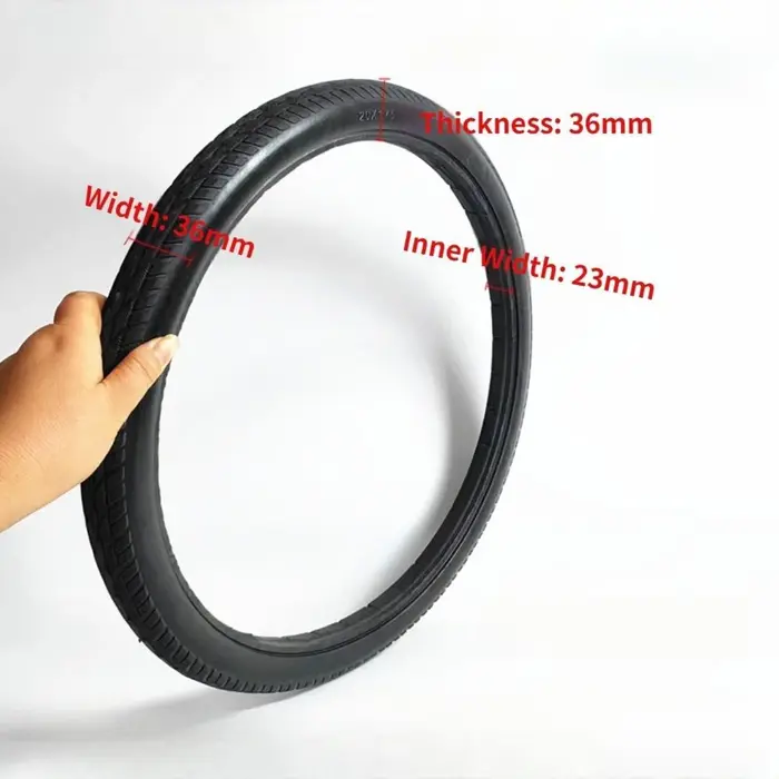 Pneu solide pour vélo, 20x1.75, en polyuréthane, sans gonflage, pour roues de 20 pouces, accessoire 