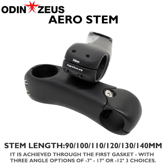 Tige de vélo de route Aero en carbone -17 ° à -7 ° Support d'ordinateur GPS réglable de 31