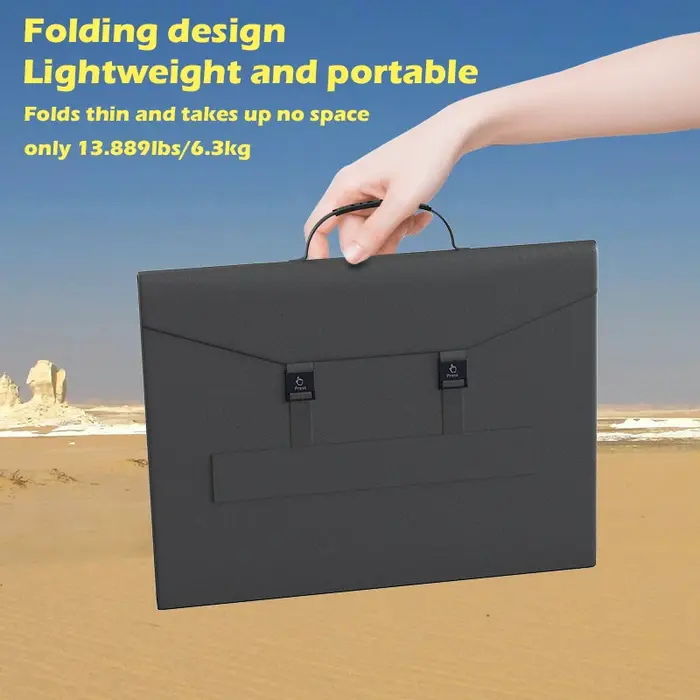 Panneau Solaire Pliable avec Câble de Sortie 5V/12V/18V