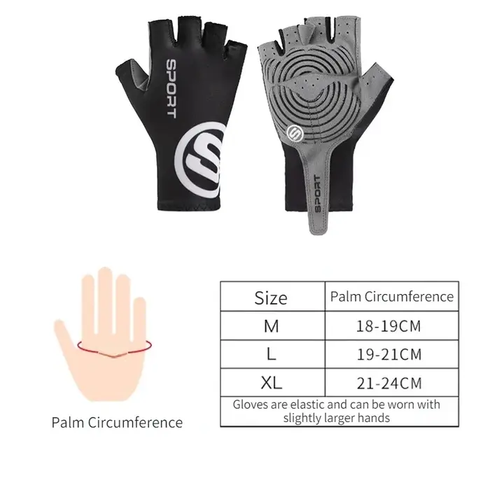 Briser le vent cyclisme demi doigt gants anti-dérapant vélo mitaines course