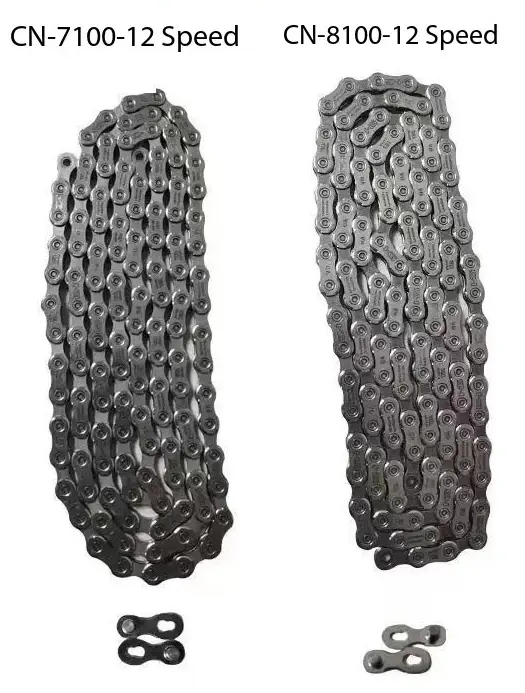 Chaîne de vélo de sport VTT professionnelle SHIMANO CN-M7100 CN-M8100 12 vitesses 126L HG+ SIL-TEC Connecteurs à changement de vitesse rapide et fluide