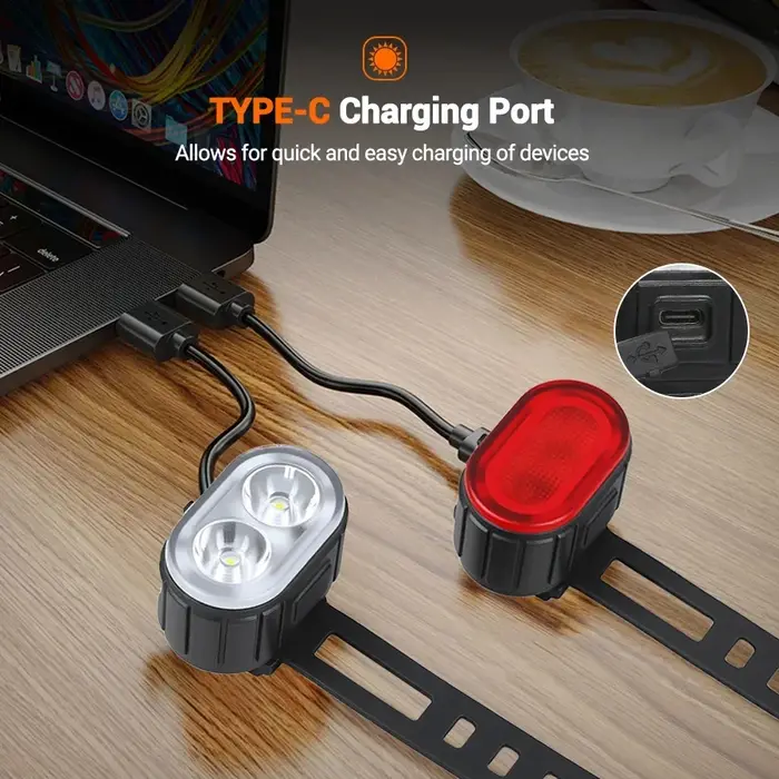 Heinast éclairage de vélo feux avant et arrière lampe de vélo Led lumière de cyclisme lampe de poche
