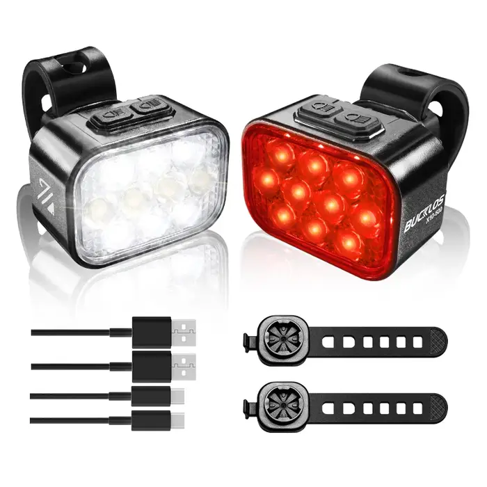BUCKLOS feu arrière de vélo feu avant 1100mAh LED COB lampe