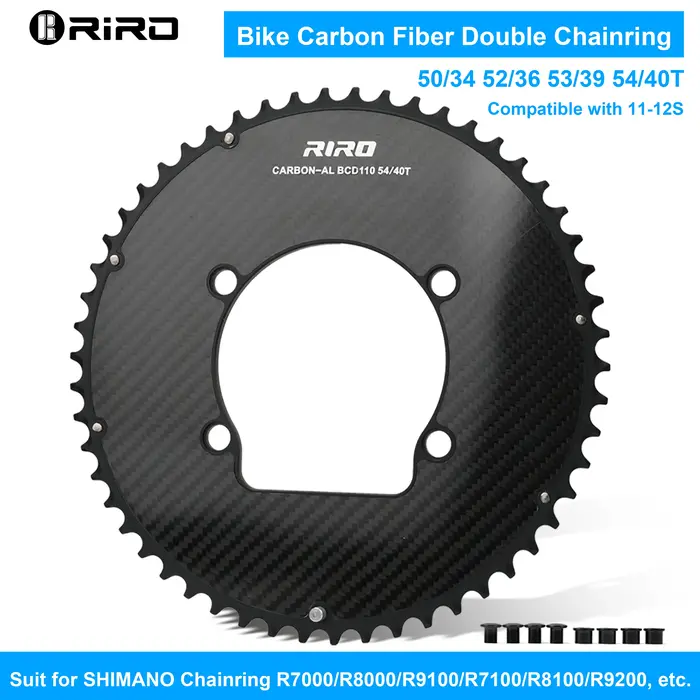 Plateau de pédalier de vélo de route RIRO 110 BCD 50/34 52/36 53/39 54/40T 11/12 vitesses pour Shimano R7000 R8000 R9100 R7100 R8100 R9200