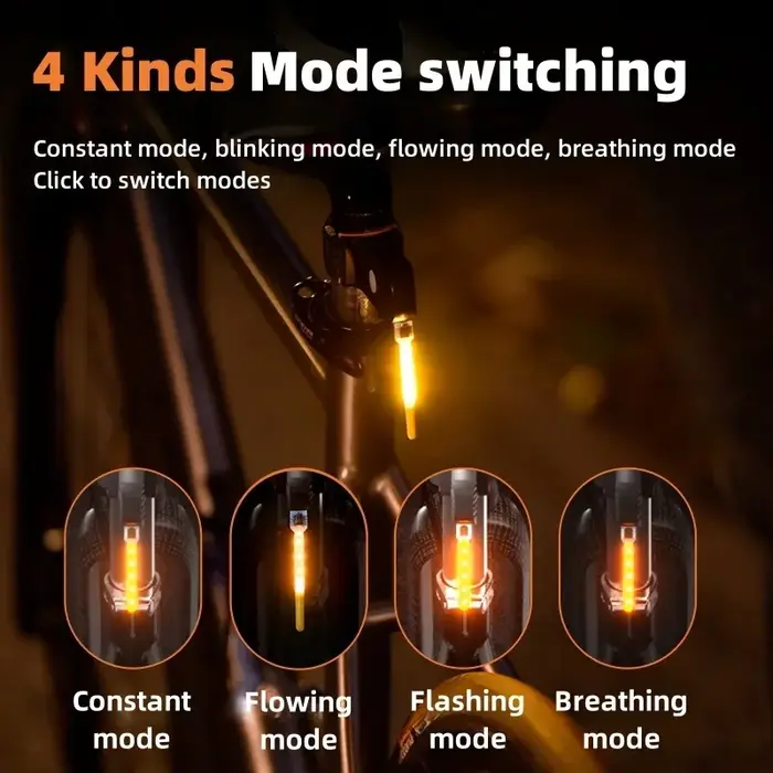 Feux arrière de vélo lampe à eau courante Rechargeable
