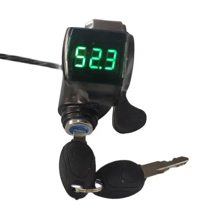 Accélérateur à pouce pour vélo électrique/trottinette électrique 12V/24V/36V/48V/60V/72V/84V/96V avec affichage LCD de la puissance de la batterie