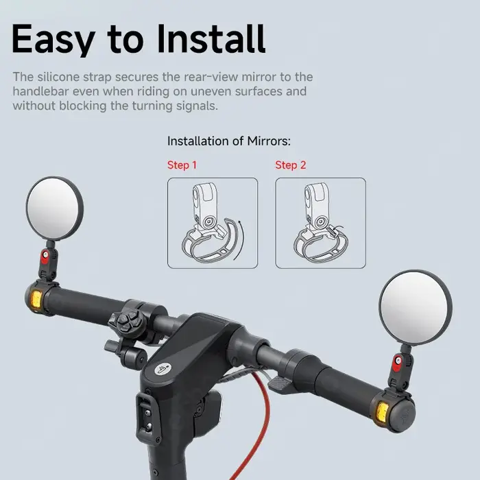 Rétroviseur d'origine pour Ninebot de Segway ZT3 Pro GT3 G3 G2 G30 F3 Pro E3 E2 Pro Scooter 360 ° Miroirs convexes