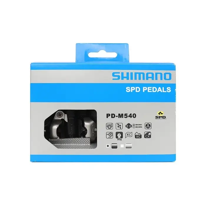 Pédales VTT Shimano PD-M520/M540 de qualité professionnelle SPD à dégagement multiple - avec caleçons SH51 pour un cyclisme durable sur sentier et en montagne