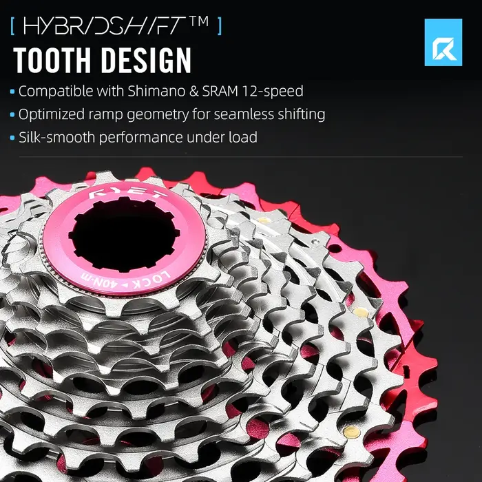 Cassette 12 vitesses RYET 2026 ultralégère 230g 11-34T CNC Alu/Acier HG pour vélo de route/gravel Shimano K7