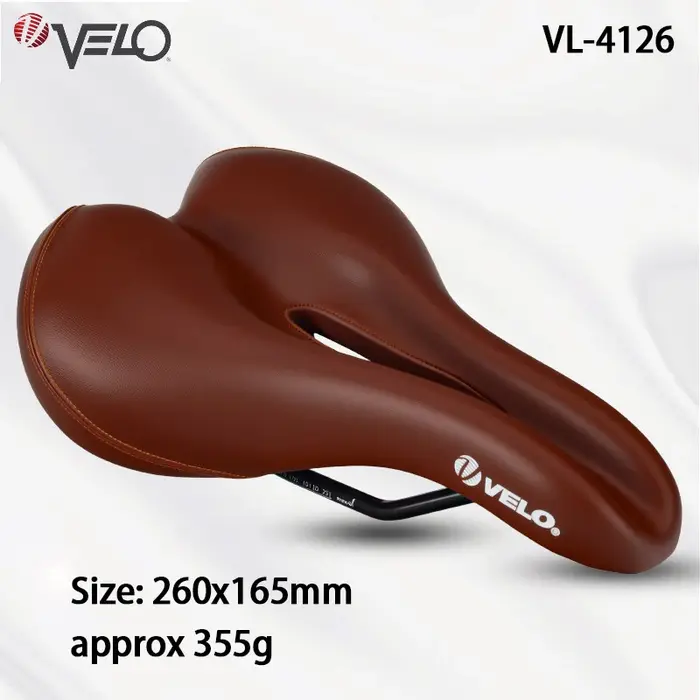 Selle de vélo pour femme VELO VL-4126 en cuir et PU respirant confortable pour VTT et vélo de route avec 6 coloris