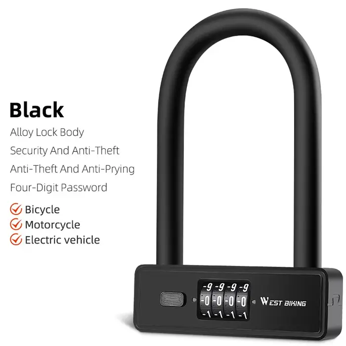 WEST BIKING – serrure de sécurité antivol pour vélo et moto, cadenas robuste en alliage de Zinc, por