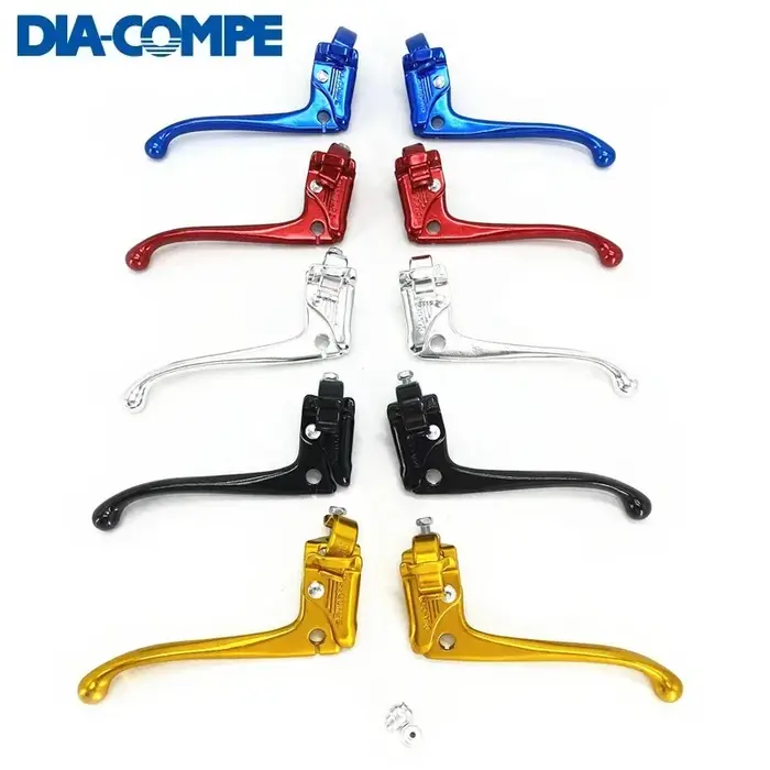 Leviers de frein Dia-Compe City Retro pour vélo, 22,2 mm, en alliage d'aluminium, pour freins V, installation articulée, fixation rapide