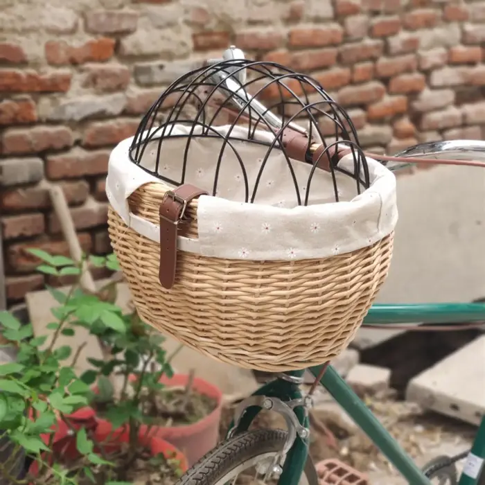 Panier de vélo en osier pour petits chiens et chats