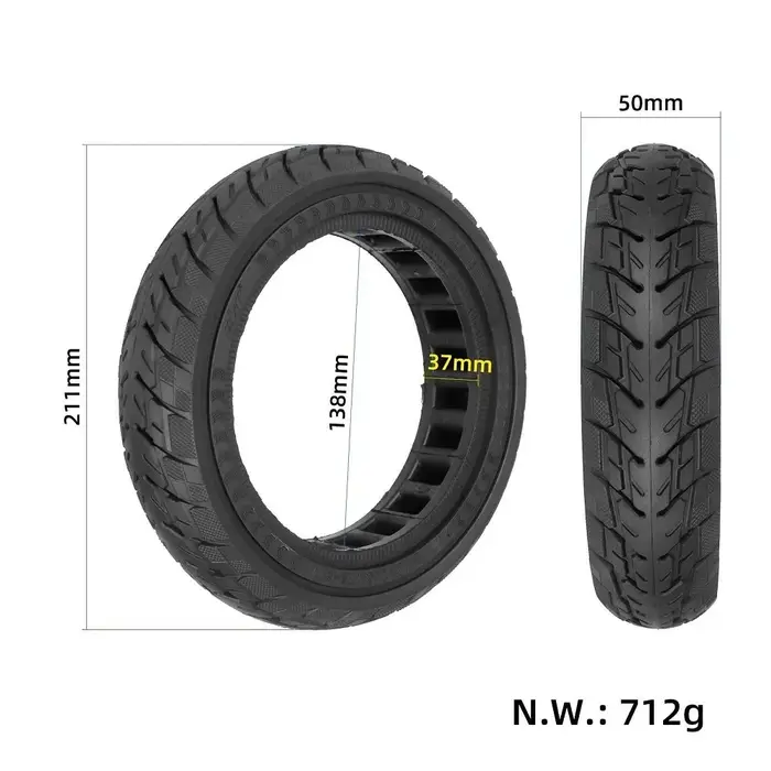 Pneu de Scooter électrique 8.5 pouces 8 1/2*2, pneu solide 50/75 – 6.1 pour Xiao * Mi M365, pneu en caoutchouc, roue 8.5 pouces