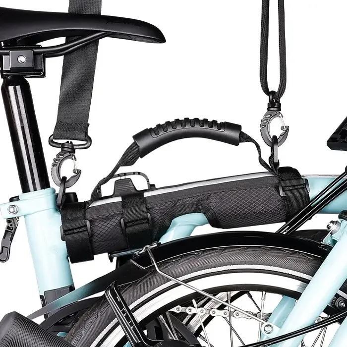 Sangle d'épaule pliable en polyester blanc réglable et durable pour accessoires de cyclisme Brompton transport urbain confortable