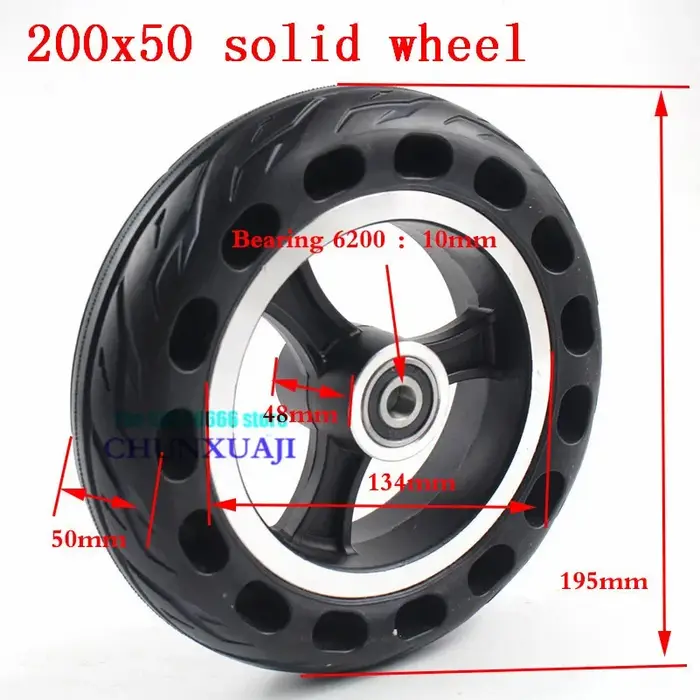 Roue solide 200x50 pour trottinette électrique