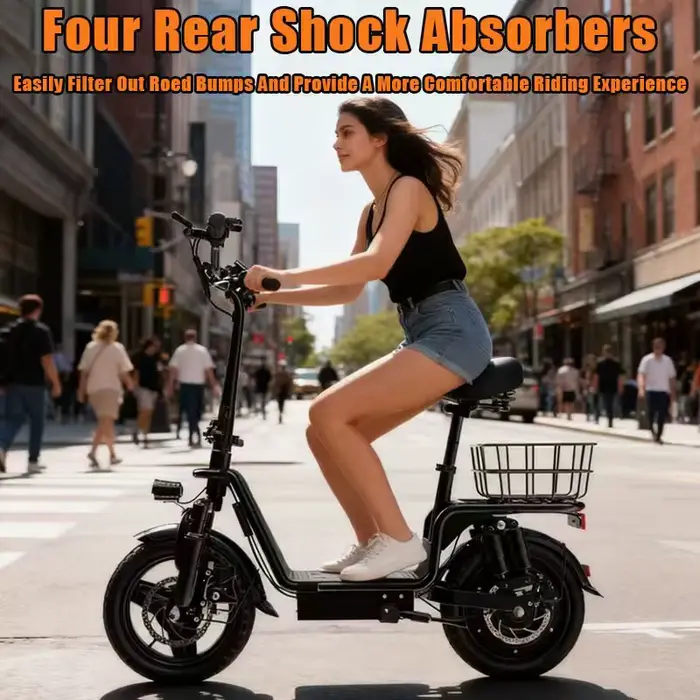 Le scooter électrique DEEPOWER C14 peut transporter du poids sur les pédales et est équipé d'un moteur 500 W et une batterie au lithium étanche