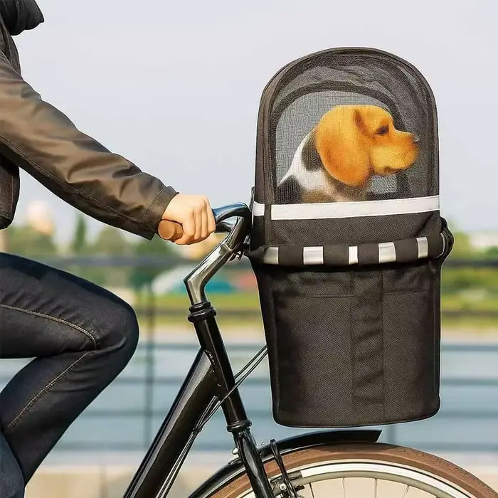 Panier de vélo pour chiot, chat ou petit chien, porte-animaux pour guidon avec fenêtre, idéal pour les trajets quotidiens en ville et les activités de plein air