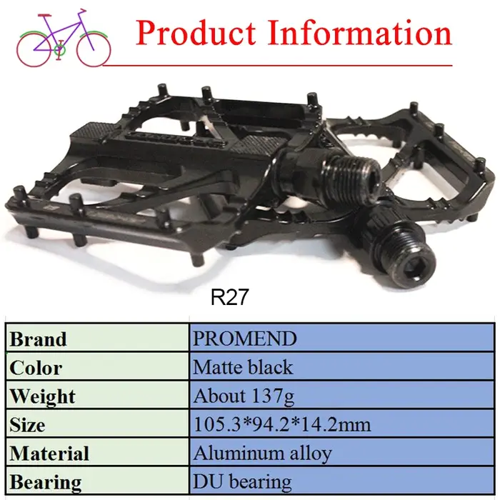 PROMEND route VTT pédale M29 R27 large plateforme vélo