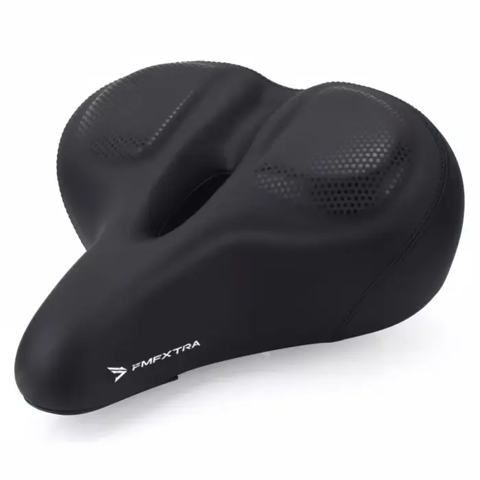 Selle de vélo de route surdimensionnée en cuir rembourrée extra douce pour homme et femme confort unisexe blanc jaune rouge bordeaux