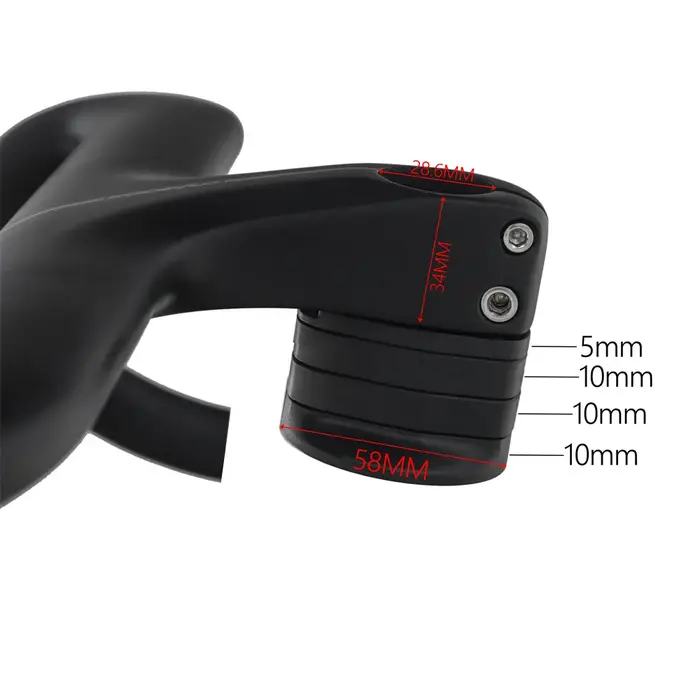 Guidon de vélo de route intégré en carbone KOCEVLO R03 avec entretoises