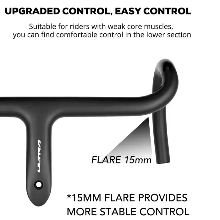 Cockpit de guidon de vélo intégré en fibre de carbone ultra-léger 237g pour vélo de route, câble int