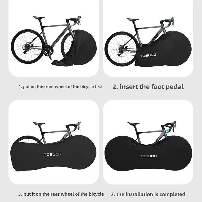 TOSUOD Housse anti-poussière pour vélo Protection solaire Couverture complète Protecteur de roue pour le stockage