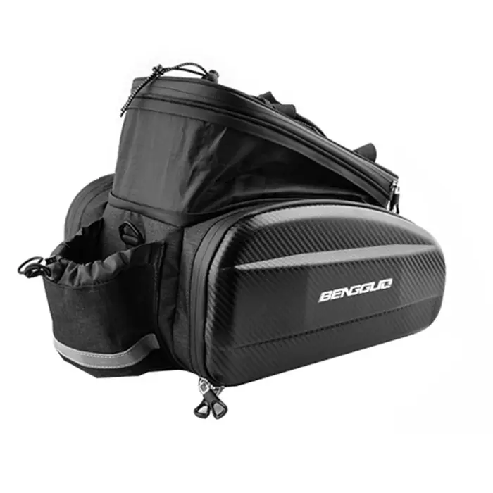 Bike Rack Bag with Reflector & Shoulder Strap Bicycle Trunk Pannier