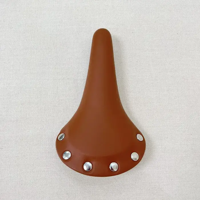 Selle de vélo vintage rivetée marron et colorée pour vélo de route pliant ou pignon fixe confort souple et robuste