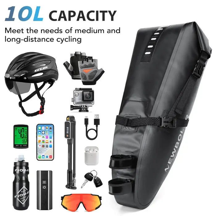 NEWBOLER sac de vélo étanche 13L grande capacité sac de selle