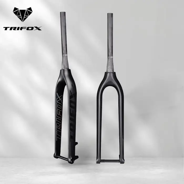 TRIFOX Horquille rigide VTT entièrement en carbone de 29 po – Steerer conique, axe traversant 15 x 1