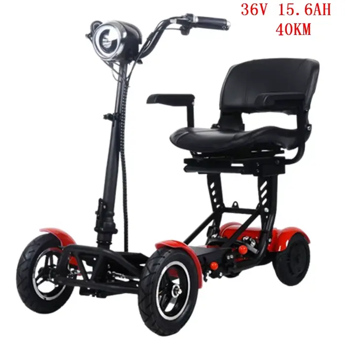 Trottinette électrique pliable à quatre roues pour personnes âgées