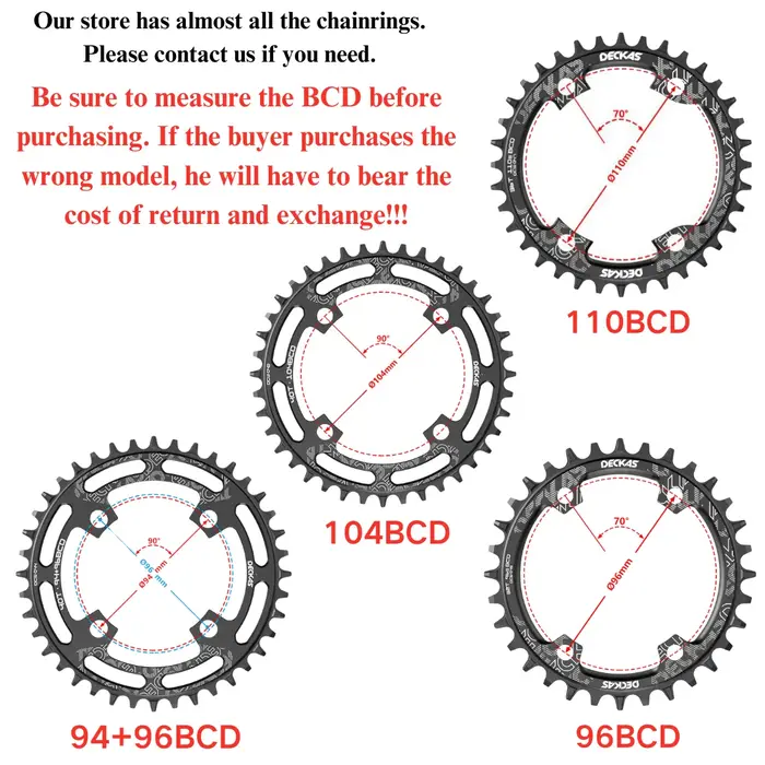Deckas 110/4 BCD 110BCD vélo de route plateau large étroit 36T-58T pour shimano 105 R2000 R3000 4700 5800 6800 R7000