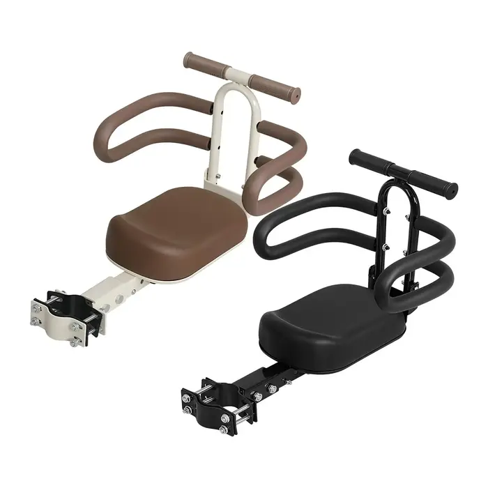 Siège tandem pour vélo adulte et scooter électrique, siège avant pliable pour enfant avec garde-corps pour vélo électrique