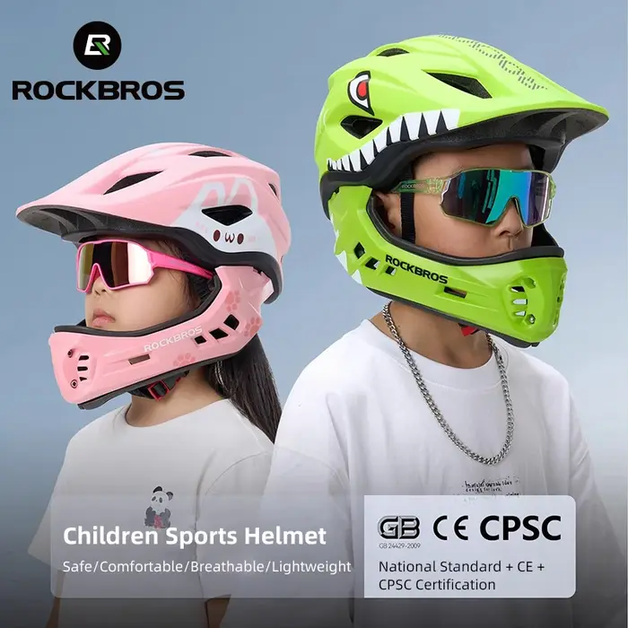 ROCKBROS Casque de vélo pour enfants détachable intégral léger réglable respirant Balance Scooter