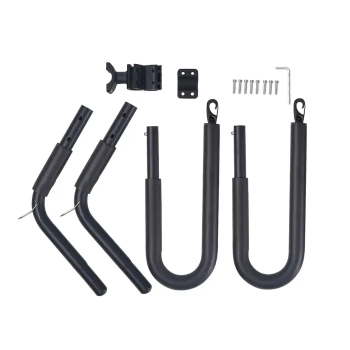 Support de vélo pour planche de surf en aluminium noir – Fixation robuste pour des sorties de plage sûres et faciles