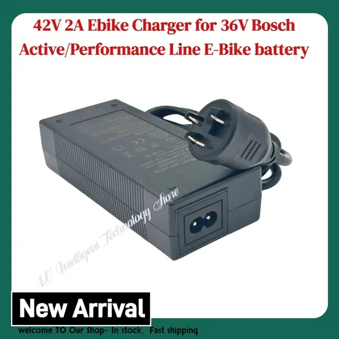 Chargeur de vélo électrique Elecrun 42V 2A compatible avec les batteries Bosch Active/Performance Line 36V pour vélos électriques