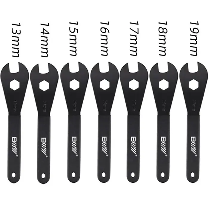 Clé conique de moyeu de vélo de 2mm, 13/14/15/16/17/18/19mm, clé à cône ouvert, outil de réparation