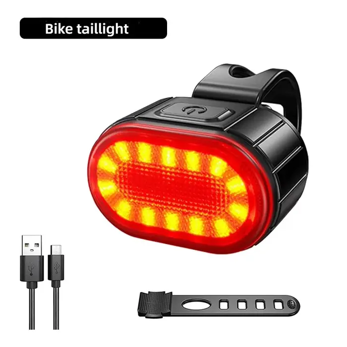 Feu avant/arrière de vélo intelligent, étanche, lampe de poche Rechargeable par USB, phare de vélo d