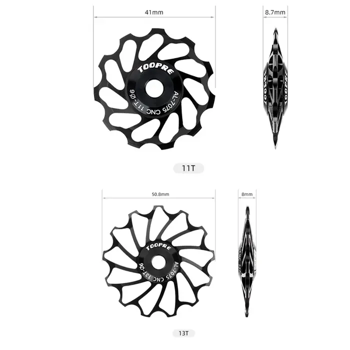 TOOPRE roue de guidage de dérailleur arrière de vélo 11T 13T roulements Perrin en céramique légers e