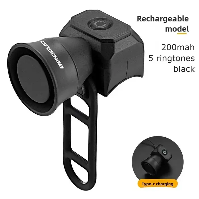 Klaxon de vélo, sonnette de vélo de montagne, chargement Mini USB ou alimenté par batterie, sonnette électronique étanche, équipement de vélo