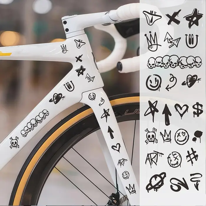 Autocollants de vélo Graffiti crâne pour cadre de vélo