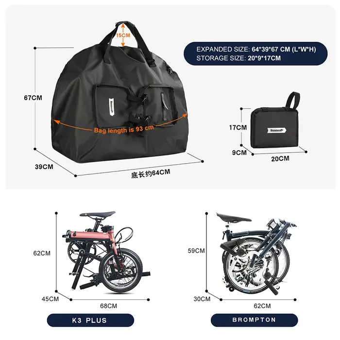Bal inowalk-Sac de vélo pliant 14-20 pouces